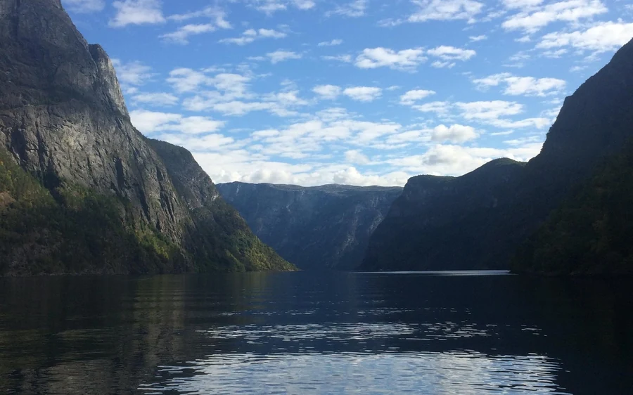 A private yacht on the Nærøyfjord